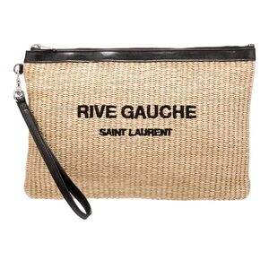 Saint Laurent Raffia Rive Gauche Clutch